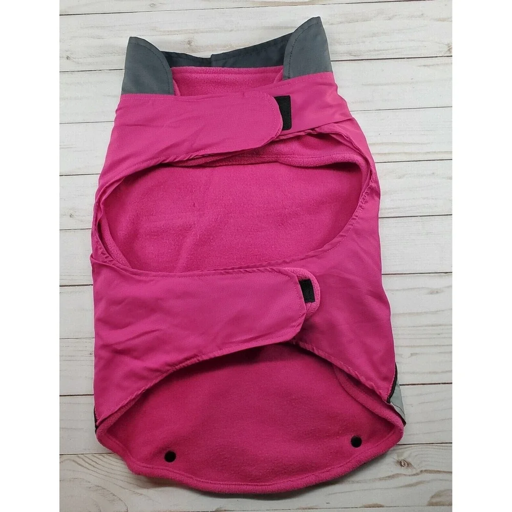 Dog Sweater Coat Reflective Vest Size Large Pink Gray Top Paw 2 in 1 Safety Vest